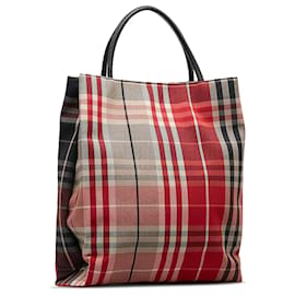 Burberry-Burberry Red House Check Einkaufstasche-Rot