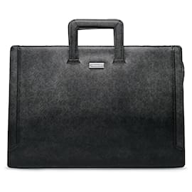 Burberry-Burberry Black Leather Business Bag-Black