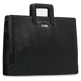 Burberry-Burberry Black Leather Business Bag-Black