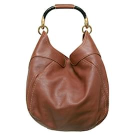 Jimmy Choo-Jimmy Choo Brown Leather Sturdy Handle Hobo Shopper Shoulder bag Handbag-Camel