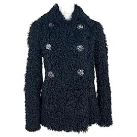 Chanel-14Nuova giacca nera con bottoni giganti CC da K $-Nero