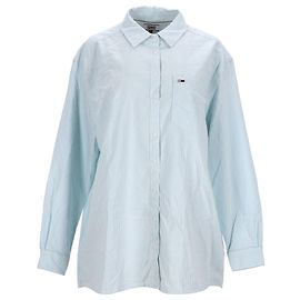 Tommy Hilfiger Camisa a rayas con corte boyfriend para mujer Azul Azul claro