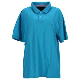 Tommy Hilfiger-Herren-Poloshirt mit zwei Knöpfen und normaler Passform-Blau