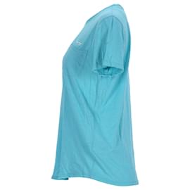 Tommy Hilfiger-Camiseta de algodón modal con bolsillo para mujer-Azul,Azul claro