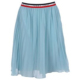 Tommy Hilfiger Damen-Faltenrock mit elastischem Bund Blau
