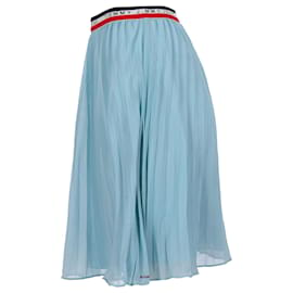 Tommy Hilfiger-Saia plissada com cintura elástica feminina-Azul