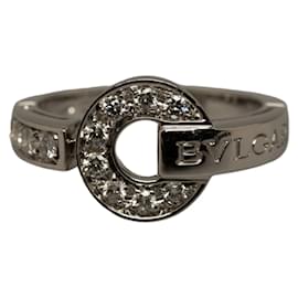 Bulgari-18k Anello Bvlgari Bvlgari con diamanti-Argento