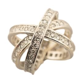 Cartier-Cartier 18k Diamond Three Bangles Full Trinity Ring Metal Ring in Excellent condition-Silvery