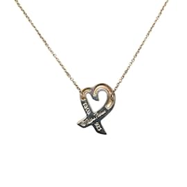 Tiffany & Co-Tiffany & Co Collier pendentif coeur aimant en argent Collier en métal en bon état-Argenté