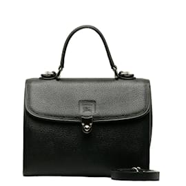 Burberry-Leather Handbag-Black