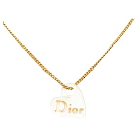 Dior-Muschel-Herz-Anhänger-Halskette-Golden