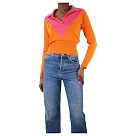 Clements Ribeiro-Suéter bicolor laranja e rosa - tamanho XS-Laranja