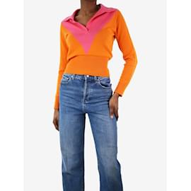 Clements Ribeiro-Suéter bicolor laranja e rosa - tamanho XS-Laranja