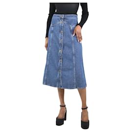 Chloé-Saia midi jeans azul desbotada - tamanho UK 8-Azul