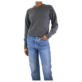 Theory Dunkelgrauer Kaschmirpullover mit Rundhalsausschnitt – Größe UK 4 Grau