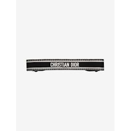 Christian Dior-Bandoulière de sac brodée noire-Noir