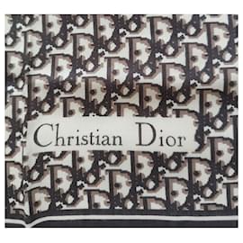 Christian Dior-Pañuelo de seda Dior en seda marrón-Castaño