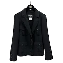 Chanel-Chanel 2007 Giacca blazer di lana nera-Nero