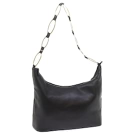 Gucci-GUCCI Shoulder Bag Leather Black 001 1998 1805 Auth bs10616-Black