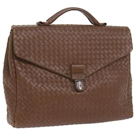 Autre Marque-BOTTEGAVENETA INTRECCIATO Business Bag Leather Brown Auth 60304-Brown