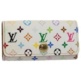 Louis Vuitton-LOUIS VUITTON Monogram Multicolor Multi Cles 4 Keys Case White M60043 auth 61500-White