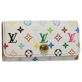 Louis Vuitton-LOUIS VUITTON Monogram Multicolore Multi Clés 4 Étui à clés Blanc M60043 auth 61500-Blanc
