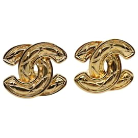 Chanel-CHANEL COCO Mark Earring Gold Tone CC Auth 60078A-Other