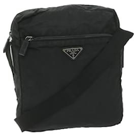 Prada-PRADA Shoulder Bag Nylon Black Auth bs10607-Black