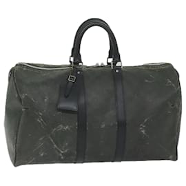Louis Vuitton-LOUIS VUITTON Damier Carbon Keepall 45 Bolsa Boston Preto N41415 LV Auth bs10511-Preto