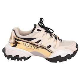Valentino-Leather sneakers-Beige