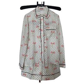 Conjunto Miu Miu de seda com estampa de bolinhas e shorts Multicor
