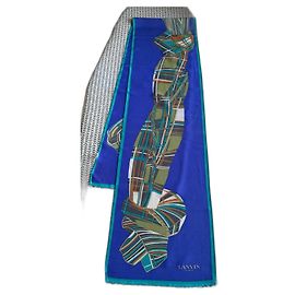Lanvin Seidenschal Blau Blau