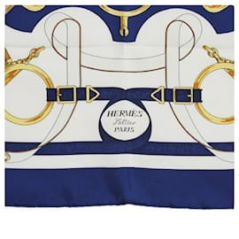 Hermès-EPERON OR NAVY 1989 PRISTINE-Écru,Bleu Marine