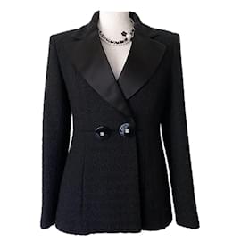 Chanel-Neues Paris / Cosmopolite-Jacke aus schwarzem Tweed-Schwarz