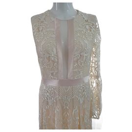 Autre Marque Couturissimo Spitzenkleid Creme Creme