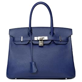 Hermès-Borsa HERMES BIRKIN 30 in Pelle Blu - 101491-Blu