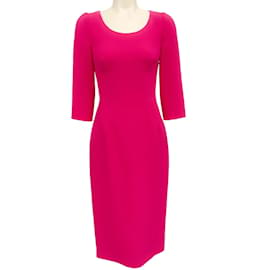 Autre Marque-Dolce & Gabbana Vestido de crepé de seda rosa intenso-Rosa
