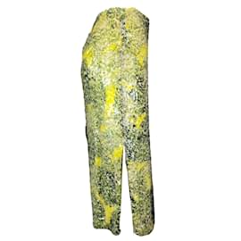 Autre Marque-Prabal Gurung Green / Yellow Sequined Midi Skirt-Green