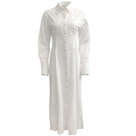 Paco Rabanne-Paco Rabanne White Cotton Eyelet Dress-White