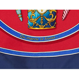 Hermès-Bufanda de seda estampada con motivo Hermes Qu'Importe Le Flacon rojo y multicolor-Roja