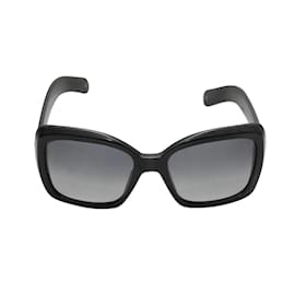 Chanel-Schwarze Chanel-Sonnenbrille in Übergröße-Schwarz