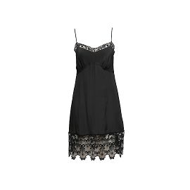 Schwarzes Unterkleid mit Spitzenbesatz von Simone Rocha, Größe UK 6 Schwarz