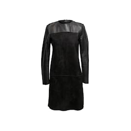 Céline-Black Celine Suede & Leather Dress Size FR 40-Black