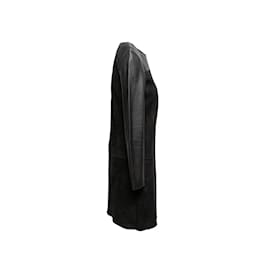 Céline-Vestido negro Celine de ante y piel Talla FR 40-Negro