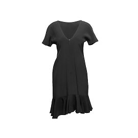 Schwarzes Oscar de la Renta Kurzarmkleid, Größe US M Schwarz