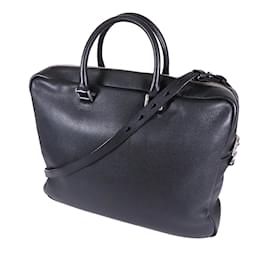 Saint Laurent-Black Saint Laurent Leather Business Bag-Black