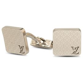 Abotoaduras Louis Vuitton Steel Champs Elysees prateadas Prata