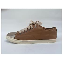 Lanvin-Lanvin leather trainers sneakers-Brown