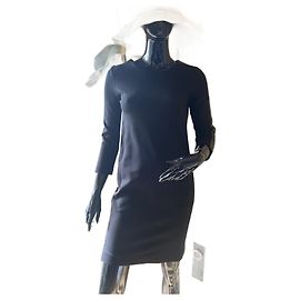 Vestido preto Sandro com inserções de couro Preto