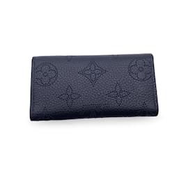 Louis Vuitton-Black Mahina Leather Multicle 4 Key Case Holder Pouch-Black